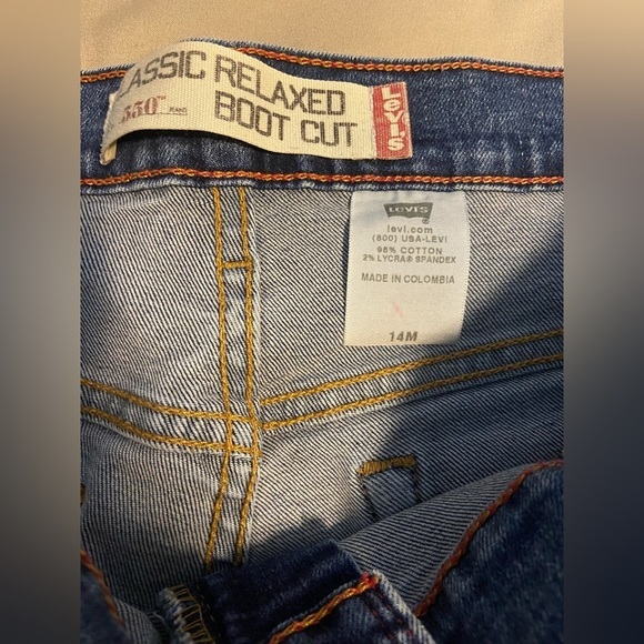 LEVIS 550 CLASSIC RELAXED BOOTCUT STRETCH DENIM Jeans WOMENS 14M MID RISE GUC - Picture 3 of 9